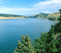 Photo of the Hauser Reservoir in Southwest Montana